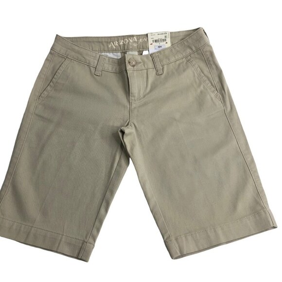 ARIZONA JEANS KHAKI BERMUDA SZ 1 NEW WITH TAG - Picture 1 of 5
